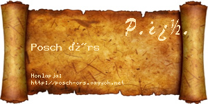Posch Örs névjegykártya